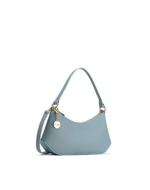 Sac porte épaule en cuir Rory bleu ciel - 28x13,5x6cm