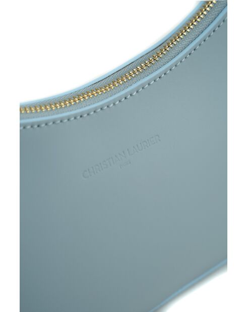 Sac porte épaule en cuir Rory bleu ciel - 28x13,5x6cm