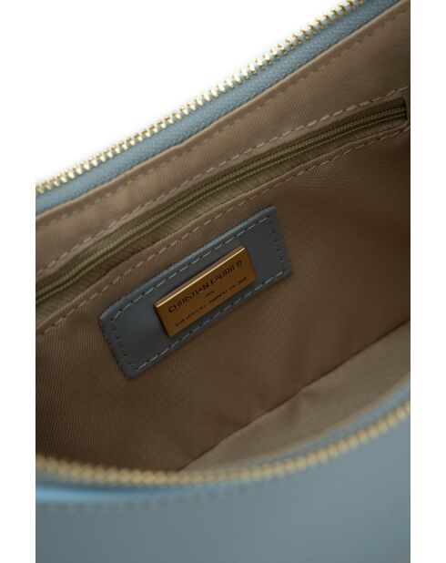 Sac porte épaule en cuir Rory bleu ciel - 28x13,5x6cm
