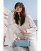 Sac porte épaule en cuir Rory bleu ciel - 28x13,5x6cm