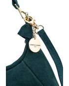 Sac porte épaule en cuir River bleu canard - 23x12x8cm