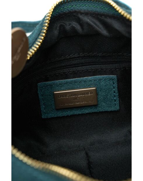 Sac porte épaule en cuir River bleu canard - 23x12x8cm