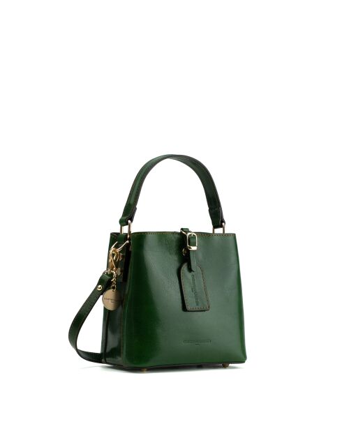 Sac à main en cuir Myra vert - 19x19x12cm