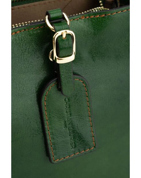Sac à main en cuir Myra vert - 19x19x12cm