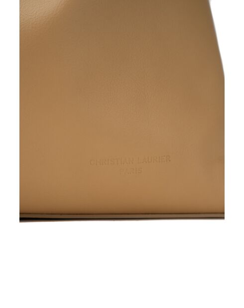 Sac porte épaule en cuir Azia taupe - 42x43x14cm