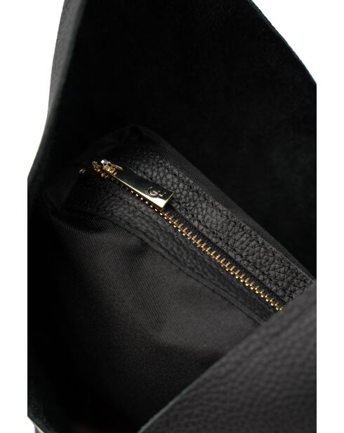 Sac porte épaule en cuir Celiah noir - 32x20x10cm