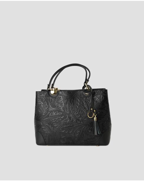 Sac à main en cuir Lyra noir - 35X23X11cm