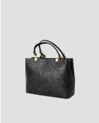 Sac à main en cuir Lyra noir - 35X23X11cm