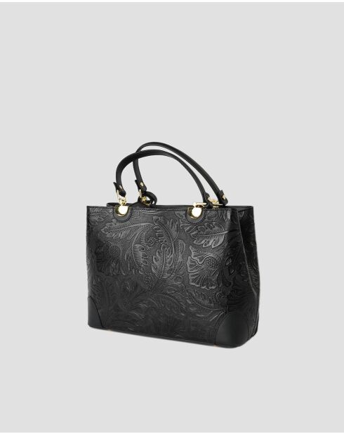 Sac à main en cuir Lyra noir - 35X23X11cm