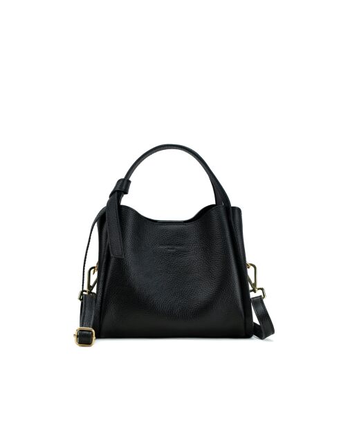 Sac à bandoulière en cuir Justina noir - 21x19x13cm