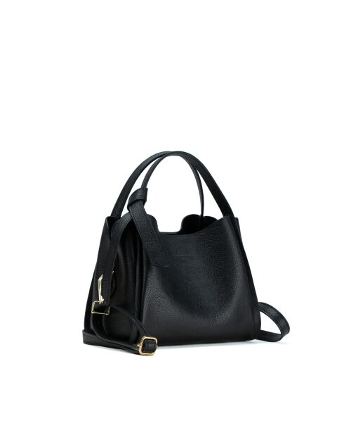Sac à bandoulière en cuir Justina noir - 21x19x13cm