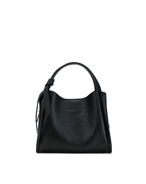 Sac à bandoulière en cuir Justina noir - 21x19x13cm