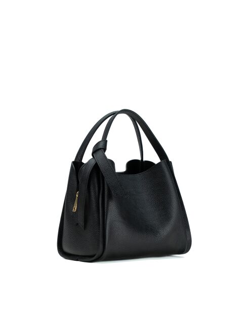Sac à bandoulière en cuir Justina noir - 21x19x13cm