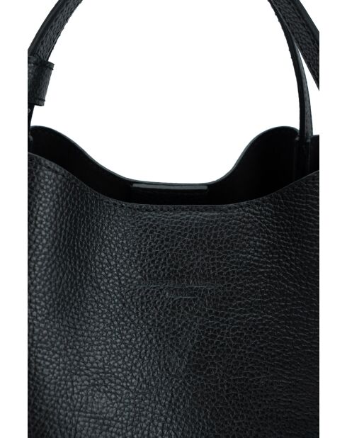Sac à bandoulière en cuir Justina noir - 21x19x13cm