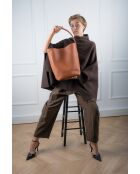 Sac porte épaule en cuir Dune camel - 26x36x16cm