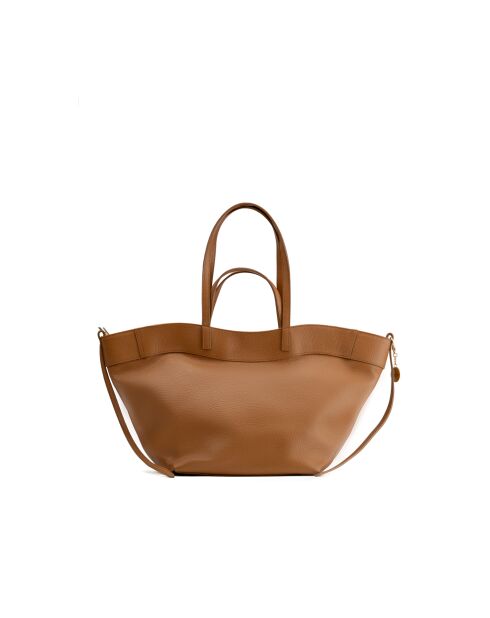 Sac porte épaule en cuir Nyla camel - 55x30x17cm
