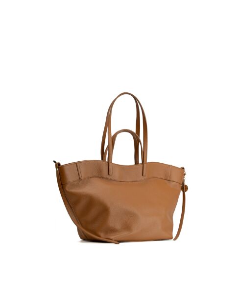 Sac porte épaule en cuir Nyla camel - 55x30x17cm