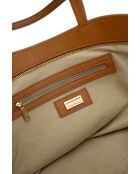 Sac porte épaule en cuir Nyla camel - 55x30x17cm