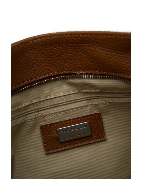 Sac porte épaule en cuir Zuri camel - 29x23x9cm