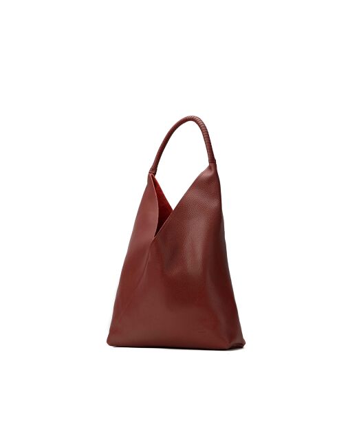 Sac porte épaule en cuir Celiah bordeaux - 32x20x10cm