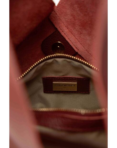 Sac porte épaule en cuir Celiah bordeaux - 32x20x10cm