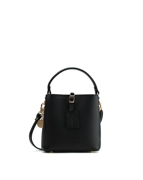 Sac à main en cuir Mara noir - 19x19x12cm