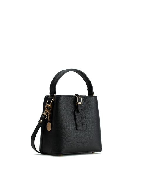 Sac à main en cuir Mara noir - 19x19x12cm