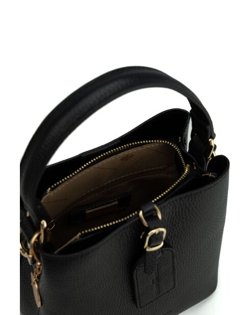 Sac à main en cuir Mara noir - 19x19x12cm