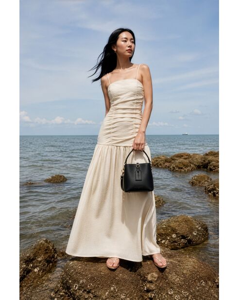 Sac à main en cuir Mara noir - 19x19x12cm
