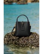 Sac à main en cuir Mara noir - 19x19x12cm