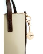 Sac à main en cuir Bailey blanc casse/moka - 25x14x9,5cm
