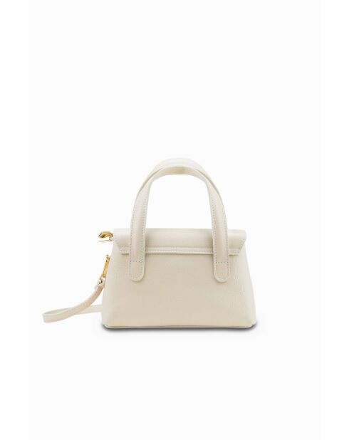 Sac à main en cuir Jacie blanc casse - 21, 5x18x11cm