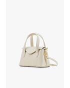 Sac à main en cuir Jacie blanc casse - 21, 5x18x11cm