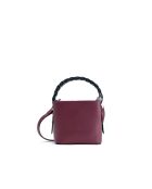 Sac à main en cuir Kaia prune/noir - 17x14x12cm