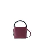 Sac à main en cuir Kaia prune/noir - 17x14x12cm
