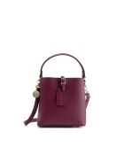 Sac à main en cuir Mara prune - 19x19x12cm