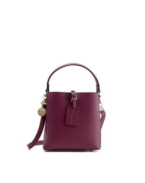 Sac à main en cuir Mara prune - 19x19x12cm
