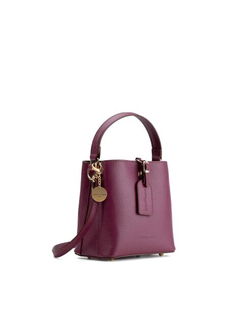 Sac à main en cuir Mara prune - 19x19x12cm
