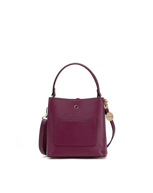 Sac à main en cuir Mara prune - 19x19x12cm