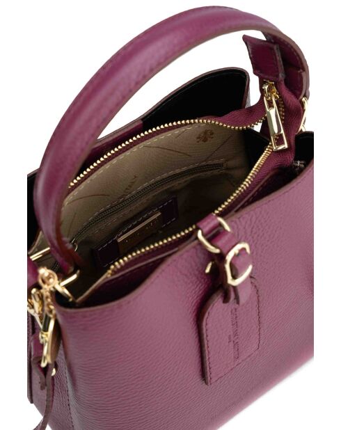 Sac à main en cuir Mara prune - 19x19x12cm