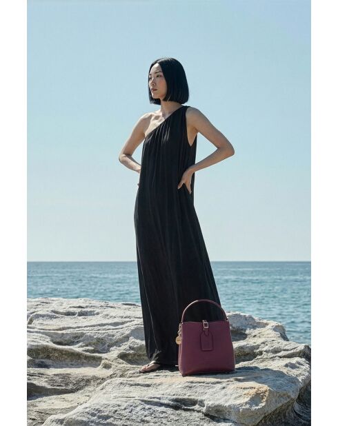 Sac à main en cuir Mara prune - 19x19x12cm