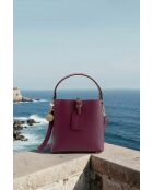 Sac à main en cuir Mara prune - 19x19x12cm