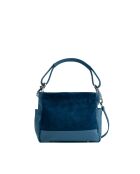 Zuri Schultertasche aus Leder in Königsblau - 29x23x9cm