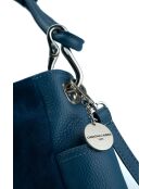 Zuri Schultertasche aus Leder in Königsblau - 29x23x9cm