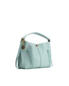 Sac à main en cuir Callie bleu ciel - 37x21x10cm