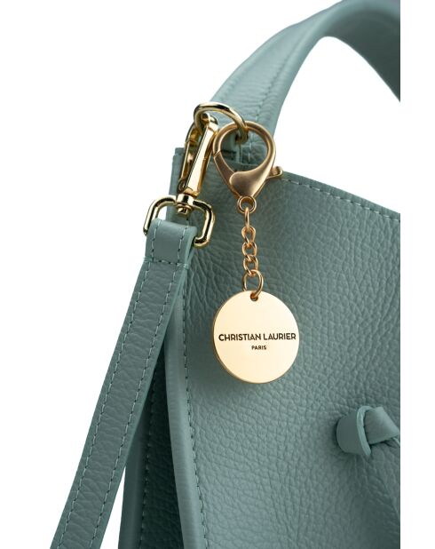 Sac à main en cuir Callie bleu ciel - 37x21x10cm
