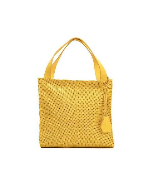 Sac à main en cuir Agatella jaune - 35x32x10cm