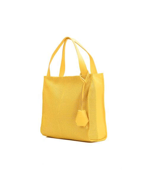 Sac à main en cuir Agatella jaune - 35x32x10cm
