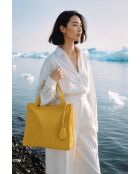 Sac à main en cuir Agatella jaune - 35x32x10cm