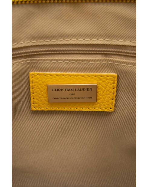 Sac à main en cuir Agatella jaune - 35x32x10cm